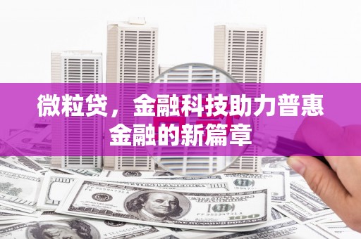 滁州微粒贷，金融科技助力普惠金融的新篇章