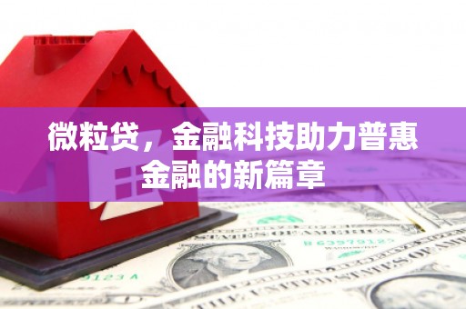 滁州微粒贷，金融科技助力普惠金融的新篇章