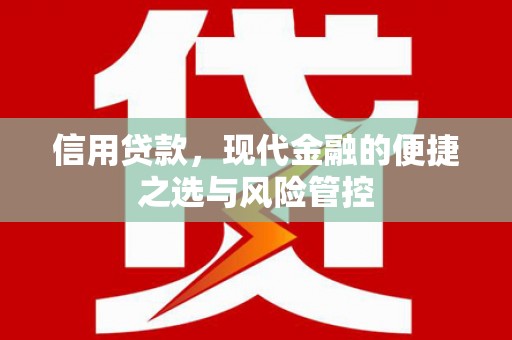 滁州信用贷款，现代金融的便捷之选与风险管控