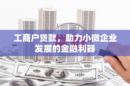 滁州工商户贷款，助力小微企业发展的金融利器
