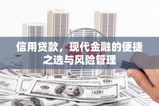 滁州信用贷款，现代金融的便捷之选与风险管理
