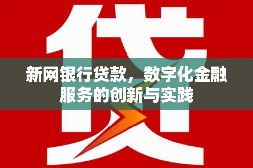 滁州新网银行贷款，数字化金融服务的创新与实践