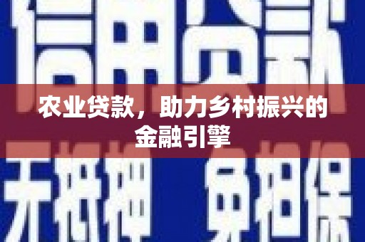 滁州农业贷款，助力乡村振兴的金融引擎