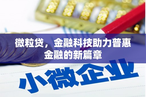 滁州微粒贷，金融科技助力普惠金融的新篇章