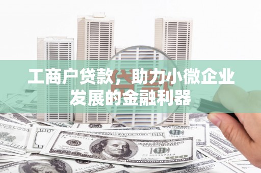滁州工商户贷款，助力小微企业发展的金融利器