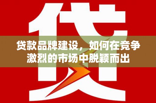 滁州贷款品牌建设，如何在竞争激烈的市场中脱颖而出