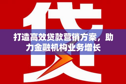 滁州打造高效贷款营销方案，助力金融机构业务增长