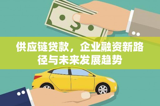 滁州供应链贷款，企业融资新路径与未来发展趋势
