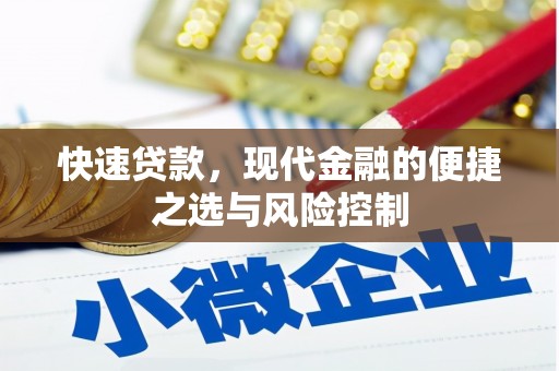 滁州快速贷款，现代金融的便捷之选与风险控制