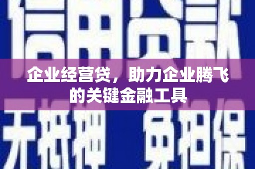 滁州企业经营贷，助力企业腾飞的关键金融工具