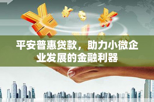 滁州平安普惠贷款，助力小微企业发展的金融利器