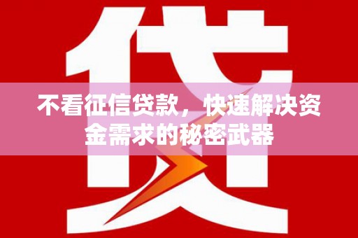 滁州不看征信贷款，快速解决资金需求的秘密武器