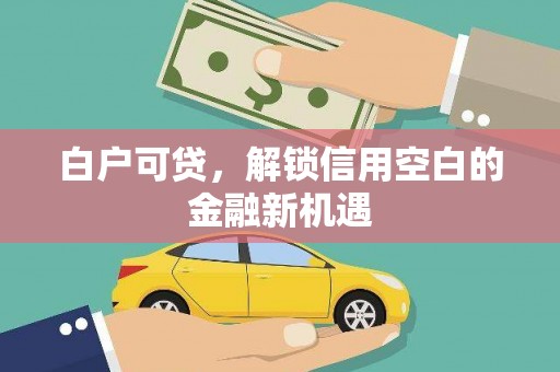 滁州白户可贷，解锁信用空白的金融新机遇