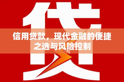 滁州信用贷款，现代金融的便捷之选与风险控制
