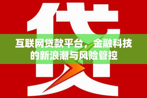 滁州互联网贷款平台，金融科技的新浪潮与风险管控