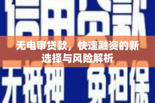 滁州无电审贷款，快速融资的新选择与风险解析