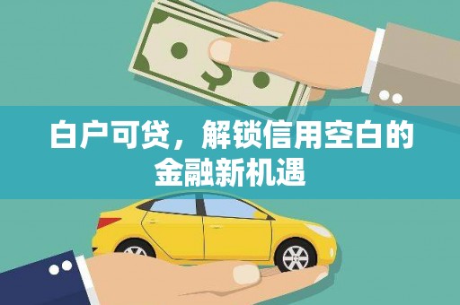 滁州白户可贷，解锁信用空白的金融新机遇