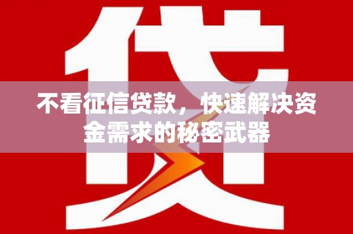 滁州不看征信贷款，快速解决资金需求的秘密武器