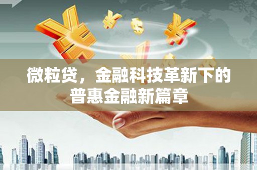 滁州微粒贷，金融科技革新下的普惠金融新篇章