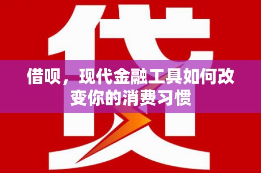 滁州借呗，现代金融工具如何改变你的消费习惯