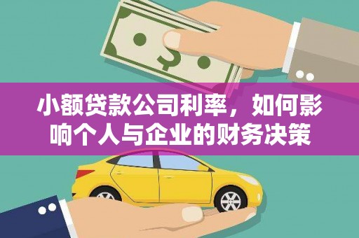 滁州小额贷款公司利率，如何影响个人与企业的财务决策