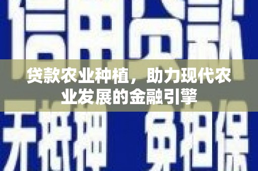 滁州贷款农业种植，助力现代农业发展的金融引擎