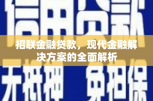 滁州招联金融贷款，现代金融解决方案的全面解析