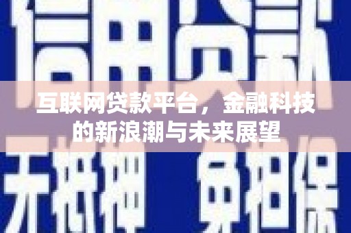 滁州互联网贷款平台，金融科技的新浪潮与未来展望