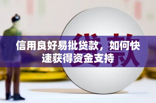 滁州信用良好易批贷款，如何快速获得资金支持