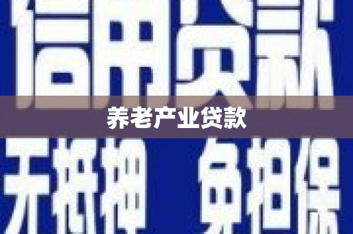 滁州养老产业贷款