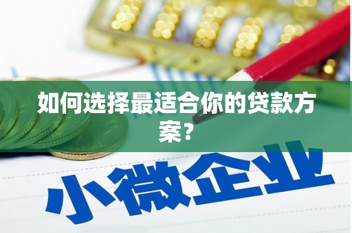 滁州如何选择最适合你的贷款方案？